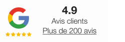 4.9 Avis google.